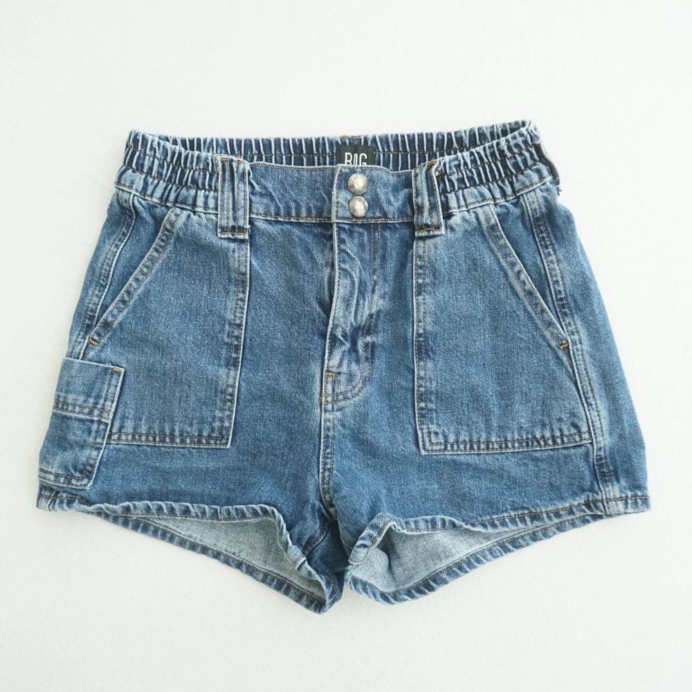 BDG Urban Outfitters Skate Denim Shorts Womens Size 27 Blue Elastic Waist